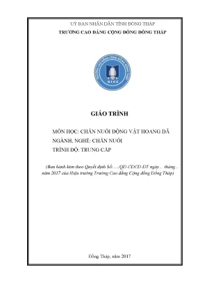 Giáo trình chăn nuôi động vật hoang dã nghề chăn nuôi trung cấp