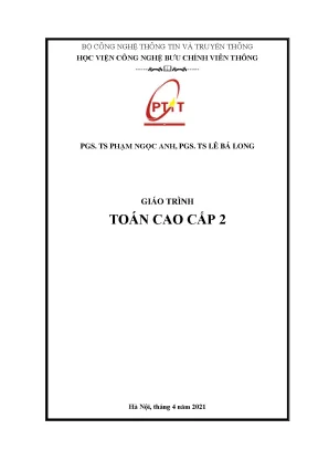 Giáo trình toán cao cấp 2 pgs ts phạm ngọc anh pgs ts lê bá long