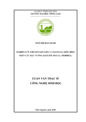 Luận văn thạc sĩ hay nghiên cứu chuyển gen cbf1 và đánh giá biểu hiện trên cây đậu tương glycine max l merrill