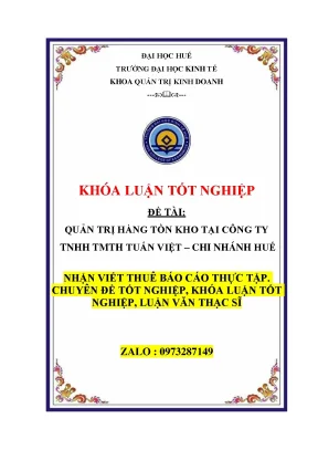 Khóa luận tốt nghiệp quản trị hàng tồn kho