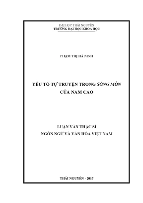 Luận văn thạc sĩ hay yếu tố tự truyện trong sống mòn của nam cao