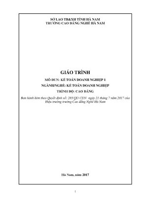 Giáo trình mô đun kế toán doanh nghiệp 1 ngànhnghề kế toán doanh nghiệp