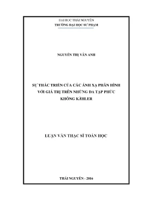 Luận văn thạc sĩ hay sự thác triển của các ánh xạ phân hình với giá trị trên những đa tạp phức không kahler