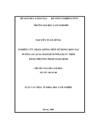 Luận văn thạc sĩ hay nghiên cứu nhân giống một số dòng keo tai tượng acacia mangium willd ưu trội bằng phương pháp giâm hom