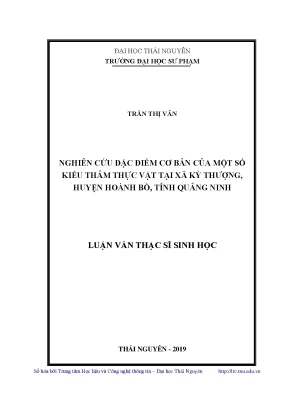 Luận văn thạc sĩ hay nghiên cứu đặc điểm cơ bản của một số kiểu thảm thực vật tại xã kỳ thượng huyện hoành bồ tỉnh quảng ninh