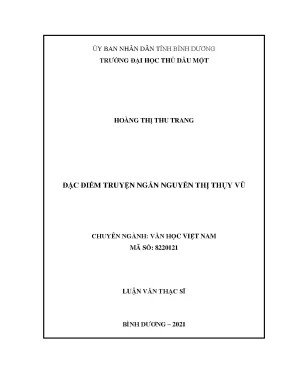 Luận văn thạc sĩ đặc điểm truyện ngắn nguyễn thị thụy vũ