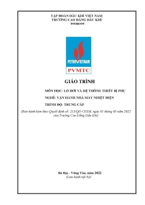 Giáo trình lò hơi và hệ thống thiết bị phụ nghề vận hành nhà máy nhiệt điện trung cấp trường cao đẳng dầu khí