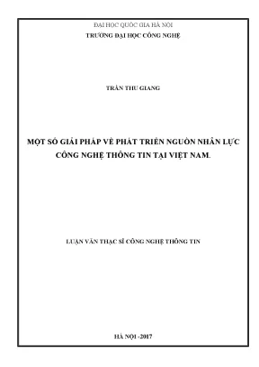 Luận văn thạc sĩ công nghệ thông tin một số giải pháp về phát triển nguồn nhân lực công nghệ thông tin tại việt nam