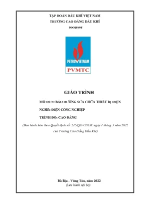 Giáo trình bảo dưỡng sửa chữa thiết bị điện nghề điện công nghiệp cao đẳng trường cao đẳng dầu khí