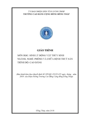 Giáo trình sinh lý động vật thủy sinh nghề phòng và chữa bệnh thuỷ sản cao đẳng