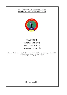 Giáo trình mô đun hàn tig 1 ngànhnghề hàn trình độ trung cấp
