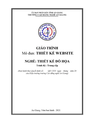 Giáo trình thiết kế website nghề thiết kế đồ họa trình độ trung cấp
