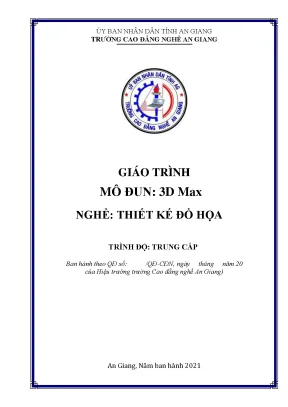 Giáo trình 3d max nghề thiết kế độ họa trình độ trung cấp