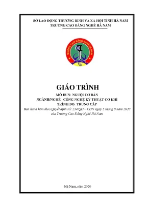 Giáo trình mô đun nguội cơ bản ngànhnghề công nghệ kỹ thuật cơ khí