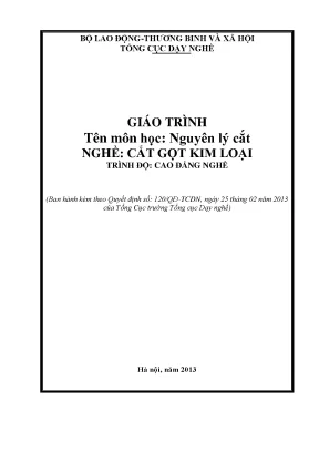Giáo trình nguyên lý cắt nghề cắt gọt kim loại cao đẳng nghề