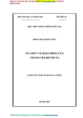 Tổ chức và hoạt động của thanh tra bộ nội vụ luận văn thạc sĩ quản lý công