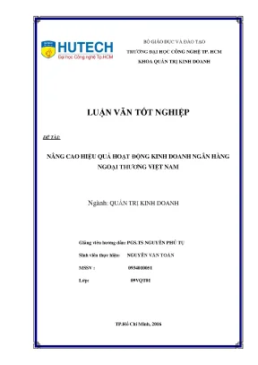 Luận văn thạc sĩ hay nâng cao hiệu quả hoạt động kinh doanh ngân hàng ngoại thương việt nam