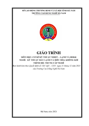 Giáo trình môn học cơ sở kỹ thuật nhiệt lạnh và đhkk nghề kỹ thuật máy lạnh