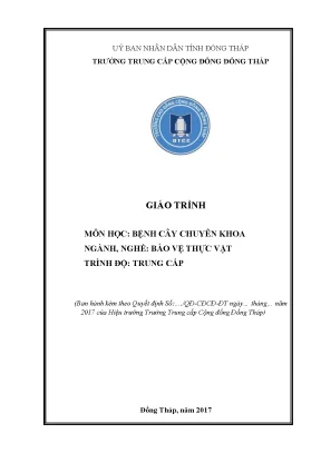 Giáo trình bệnh cây chuyên khoa nghề bảo vệ thực vật trung cấp