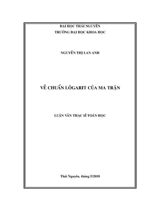 Luận văn thạc sĩ hay về chuẩn lôgarit của ma trận