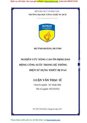 Nghiên cứu nâng cao ổn định dao động công suất trong hệ thống điện sử dụng thiết bị svec luận văn thạc sĩ