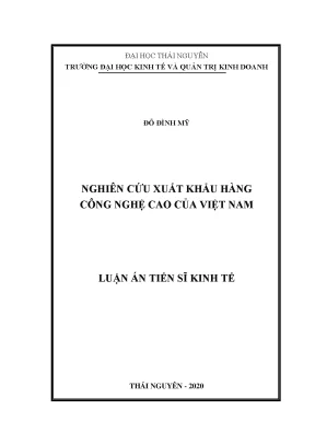 Luận văn thạc sĩ hay nghiên cứu xuất khẩu hàng công nghệ cao của việt nam