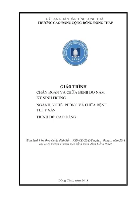 Giáo trình chẩn đoán và chữa bệnh do nấm ký sinh trùng nghề phòng và chữa bệnh thuỷ sản cao đẳng