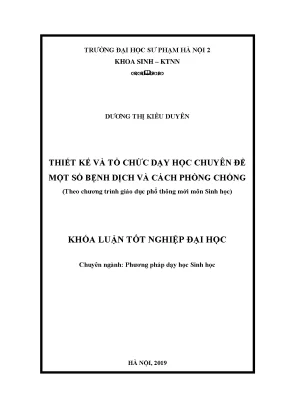 Luận văn thạc sĩ hay thiết kế và tổ chức dạy học chuyên đề một số bệnh dịch và cách phòng chống