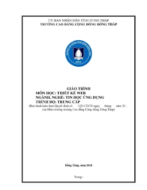 Giáo trình thiết kế web ngành tin học ứng dụng trung cấp