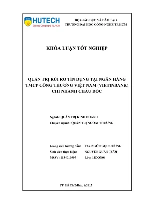 Luận văn thạc sĩ hay quản trị rủi ro tín dụng tại ngân hàng tmcp công thương việt nam vietinbank chi nhánh châu đốc