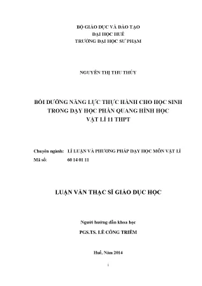 Bồi dưỡng năng lực thực hành trong dạy học vật lý