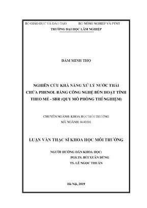 Luận văn thạc sĩ hay nghiên cứu khả năng xử lý nước thải chứa phenol bằng công nghệ bùn hoạt tính theo mẻ sbr