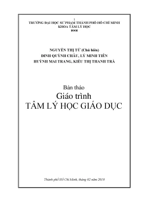 Giáo trình tâm lý học giáo dục phần 1 nguyễn thị tứ