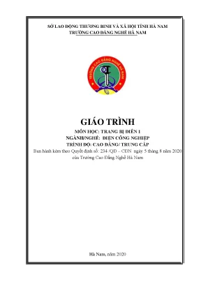 Giáo trình môn học trang bị điên 1 ngànhnghề điện công nghiệp