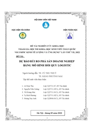 Dự báo rủi ro phá sản doanh nghiệp bằng mô hình hồi quy logistic