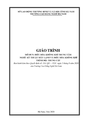 Giáo trình mô đun điều hòa không khí trung tâm nghề kỹ thuật máy lạnh và điều hòa