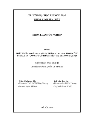 Khóa luận phát triển thương mại sản phẩm sơ mi của tổng công ty may 10 công ty cổ phần trên thị trường nội địa