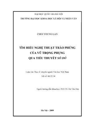 Luâṇ văn thac̣ sĩ văn học việt nam tìm hiểu nghệ thuật trào phúng của vũ trọng phụng qua tiểu thuyết số đỏ