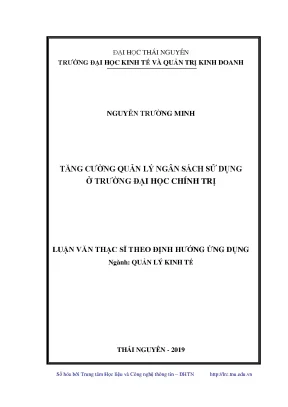Luận văn thạc sĩ hay tăng cường quản lý ngân sách sử dụng ở trường đại học chính trị