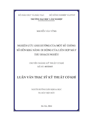 Luận văn thạc sĩ hay nghiên cứu ảnh hưởng của một số thông số đến khả năng di động của liên hợp máy thu hoạch nghêu