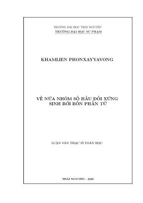 Luận văn thạc sĩ hay về nửa nhóm số hầu đối xứng sinh bởi bốn phần tử