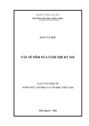 Luận văn thạc sĩ hay văn tế nôm nửa cuối thế kỷ xix