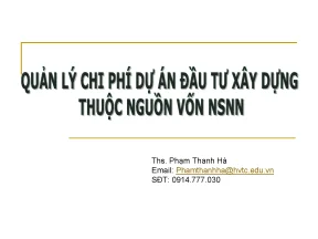 Bai tap quan ly chi phi du an dau tu