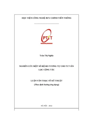 Luận văn thạc sĩ file word nghiên cứu một số độ đo tương tự cho tư vấn lọc cộng tác