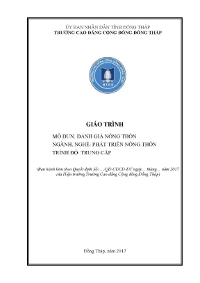 Giáo trình đánh giá nông thôn nghề phát triển nông thôn trung cấp