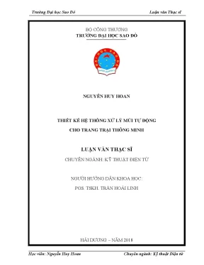 Luận văn thạc sĩ kỹ thuật điện tử thiết kế hệ thống xử lý mùi tự động cho trang trại thông minh