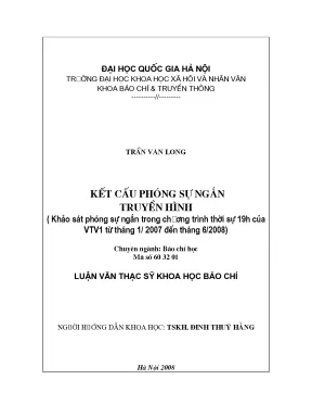 Luận văn thạc sĩ kết cấu phóng sự ngắn truyền hình