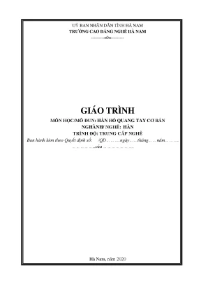 Giáo trình môn họcmô đun hàn hồ quang tay cơ bản