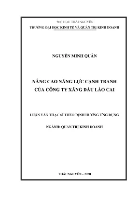Luận văn thạc sĩ hay nâng cao năng lực cạnh tranh của công ty xăng dầu lào cai