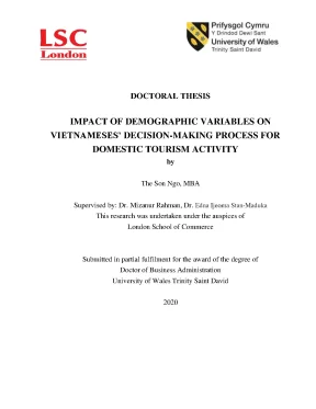 Impact of demographic variables on vietnameses decision making process for domestic tourism activity